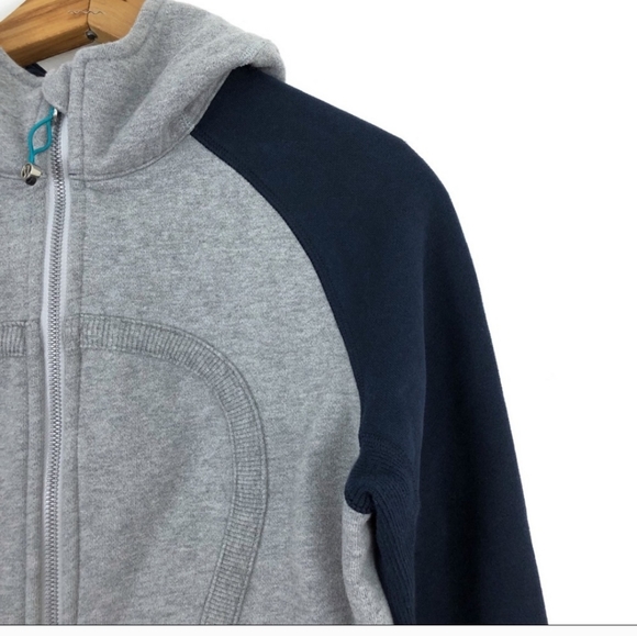 lululemon athletica Tops - LULULEMON Scuba Hoodie Gray / Navy 8